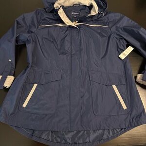 Northcrest Navy Hooded Jacket‎ with Gray Accents NWT